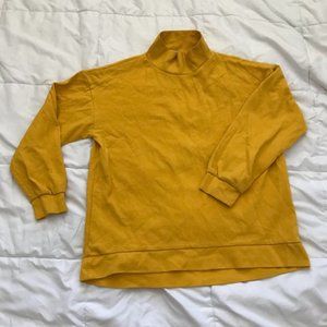 ZARA Yellow Asymmetrical Mockneck Sweatshirt
